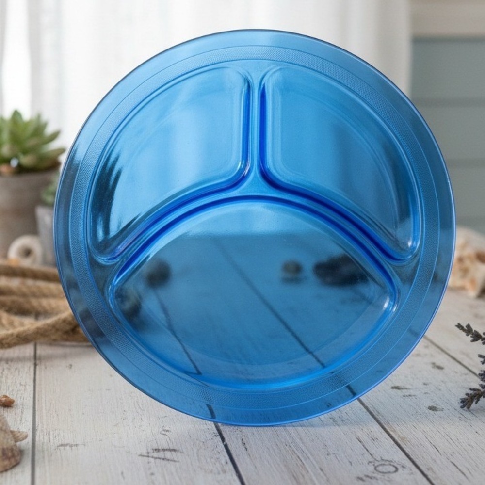 LE Smith Mt Pleasant Cobalt Blue Divided Dinner Plate, Replacement Grill Plate